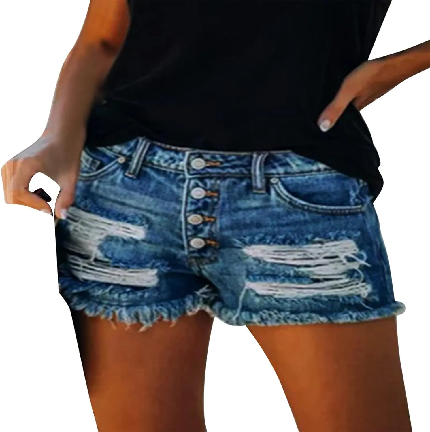 Jean Shorts for Women High Waisted Stretchy Casual Denim Comfy Pants Shorts Summer Y2K 2025 Trendy Jeans with Pockets