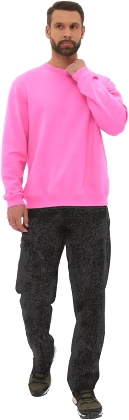 JIHUILAI Men's Crewneck Sweatshirt Plain Sweatshirts Athletic Workout Sweat Shirts Soft Long Sleeve Pullover Shirt