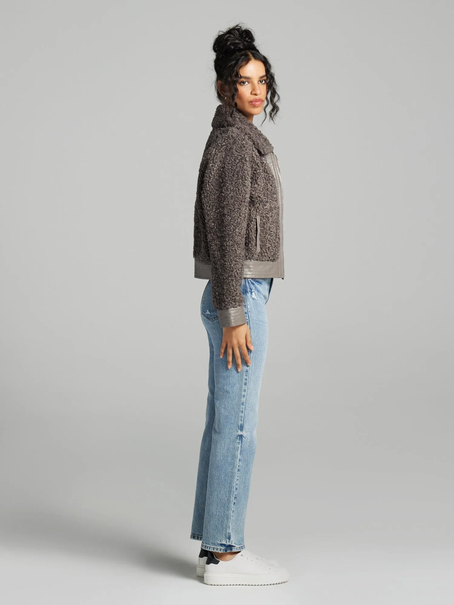 Kalei Long Sleeve Faux-Fur Jacket