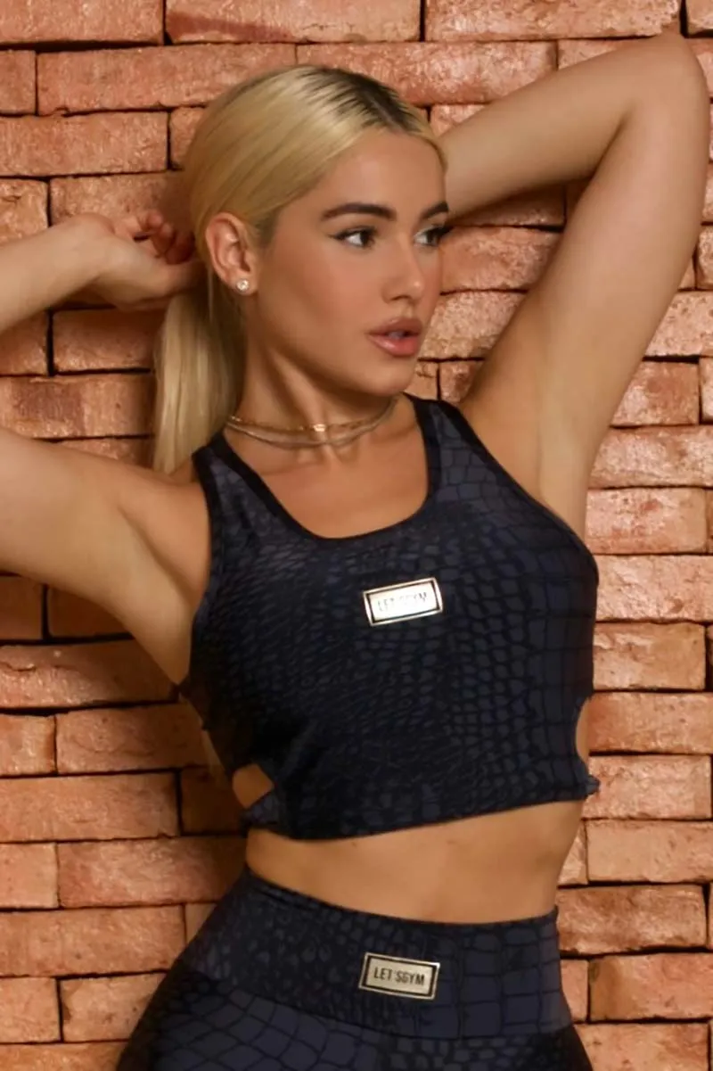 Let's Gym Exotic Python Bra