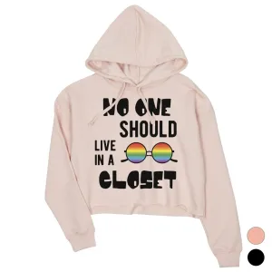 LGBT No Live Closet Rainbow Crop Hoodie