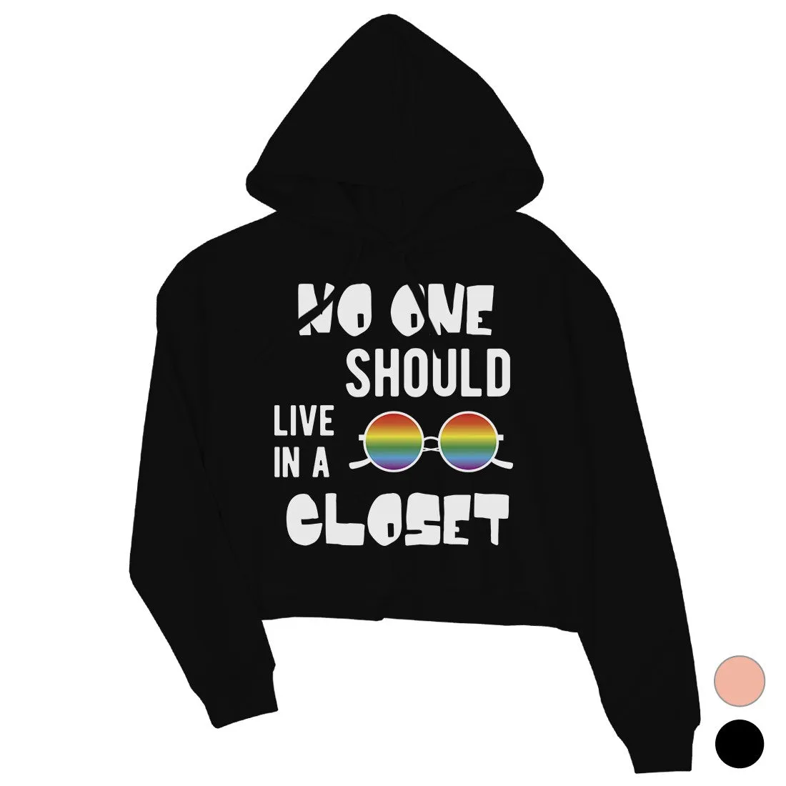LGBT No Live Closet Rainbow Crop Hoodie