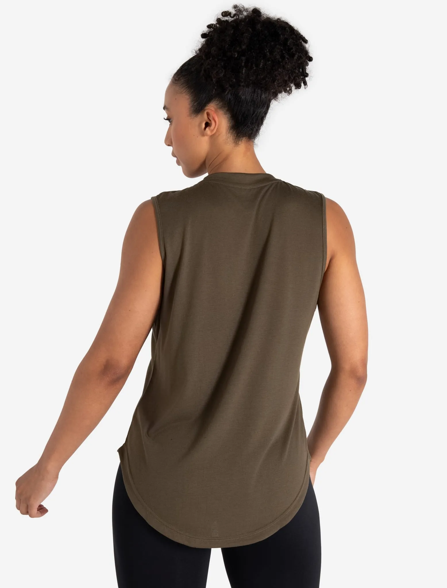 Lightweight Oversized Gym Tank - Olive