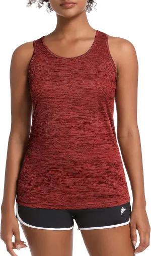 MAGCOMSEN Women's Workout Tank Tops Quick Dry Sleeveless Running Athletic Shirts Moisture Wicking Gym Yoga Tops