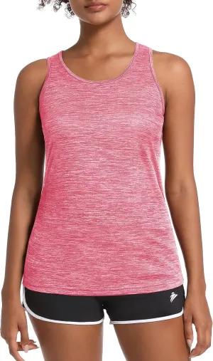 MAGCOMSEN Women's Workout Tank Tops Quick Dry Sleeveless Running Athletic Shirts Moisture Wicking Gym Yoga Tops