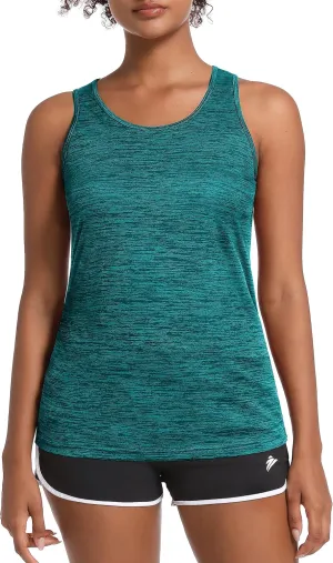 MAGCOMSEN Women's Workout Tank Tops Quick Dry Sleeveless Running Athletic Shirts Moisture Wicking Gym Yoga Tops