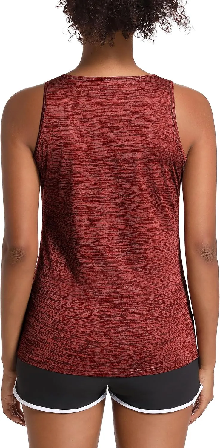 MAGCOMSEN Women's Workout Tank Tops Quick Dry Sleeveless Running Athletic Shirts Moisture Wicking Gym Yoga Tops