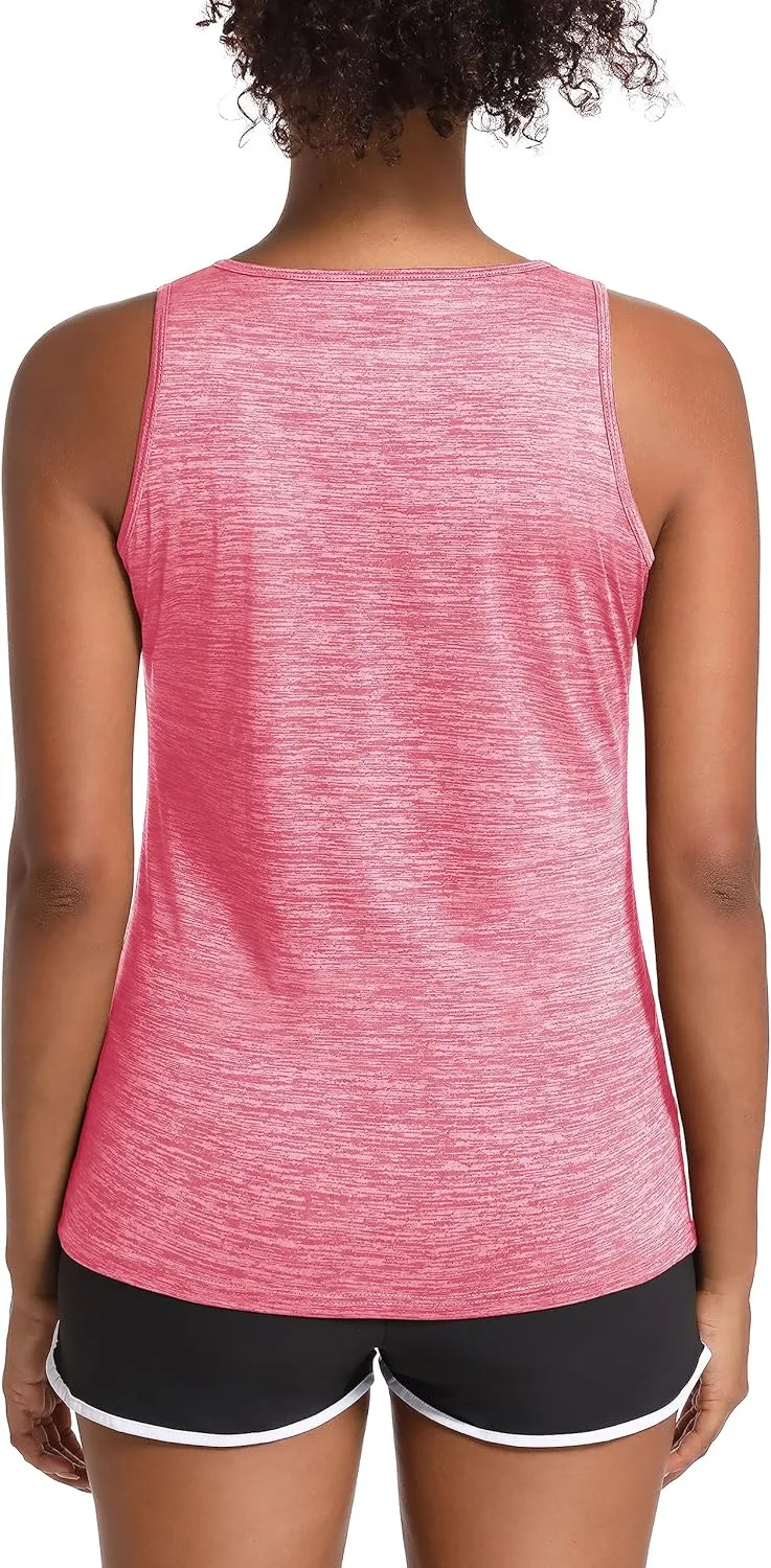 MAGCOMSEN Women's Workout Tank Tops Quick Dry Sleeveless Running Athletic Shirts Moisture Wicking Gym Yoga Tops