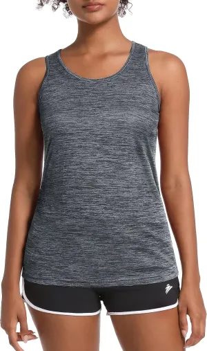 MAGCOMSEN Women's Workout Tank Tops Quick Dry Sleeveless Running Athletic Shirts Moisture Wicking Gym Yoga Tops