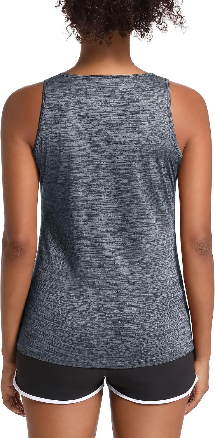 MAGCOMSEN Women's Workout Tank Tops Quick Dry Sleeveless Running Athletic Shirts Moisture Wicking Gym Yoga Tops