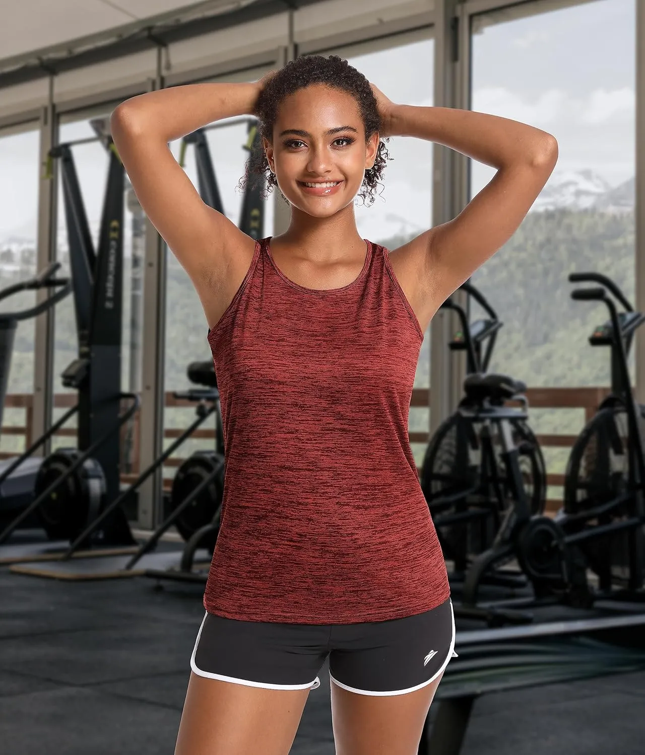 MAGCOMSEN Women's Workout Tank Tops Quick Dry Sleeveless Running Athletic Shirts Moisture Wicking Gym Yoga Tops