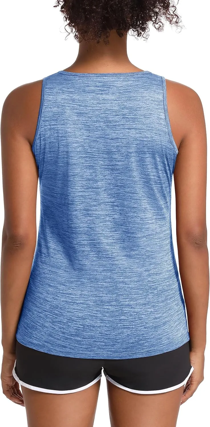 MAGCOMSEN Women's Workout Tank Tops Quick Dry Sleeveless Running Athletic Shirts Moisture Wicking Gym Yoga Tops