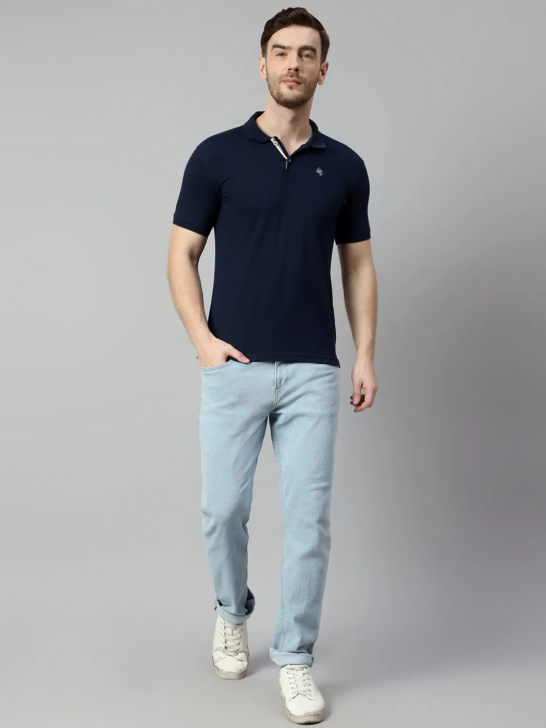 Men Light Navy T-Shirt