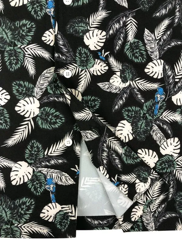 Mens Hawaiian Shirt Quick Dry Tropical Vocation Beach Cruise Short Sleeve Aloha Tops