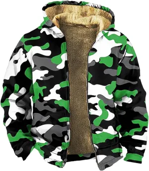 Men's Pullover Winter Workout Fleece Hoodie Jackets Full Zip Wool Warm Thick Coats