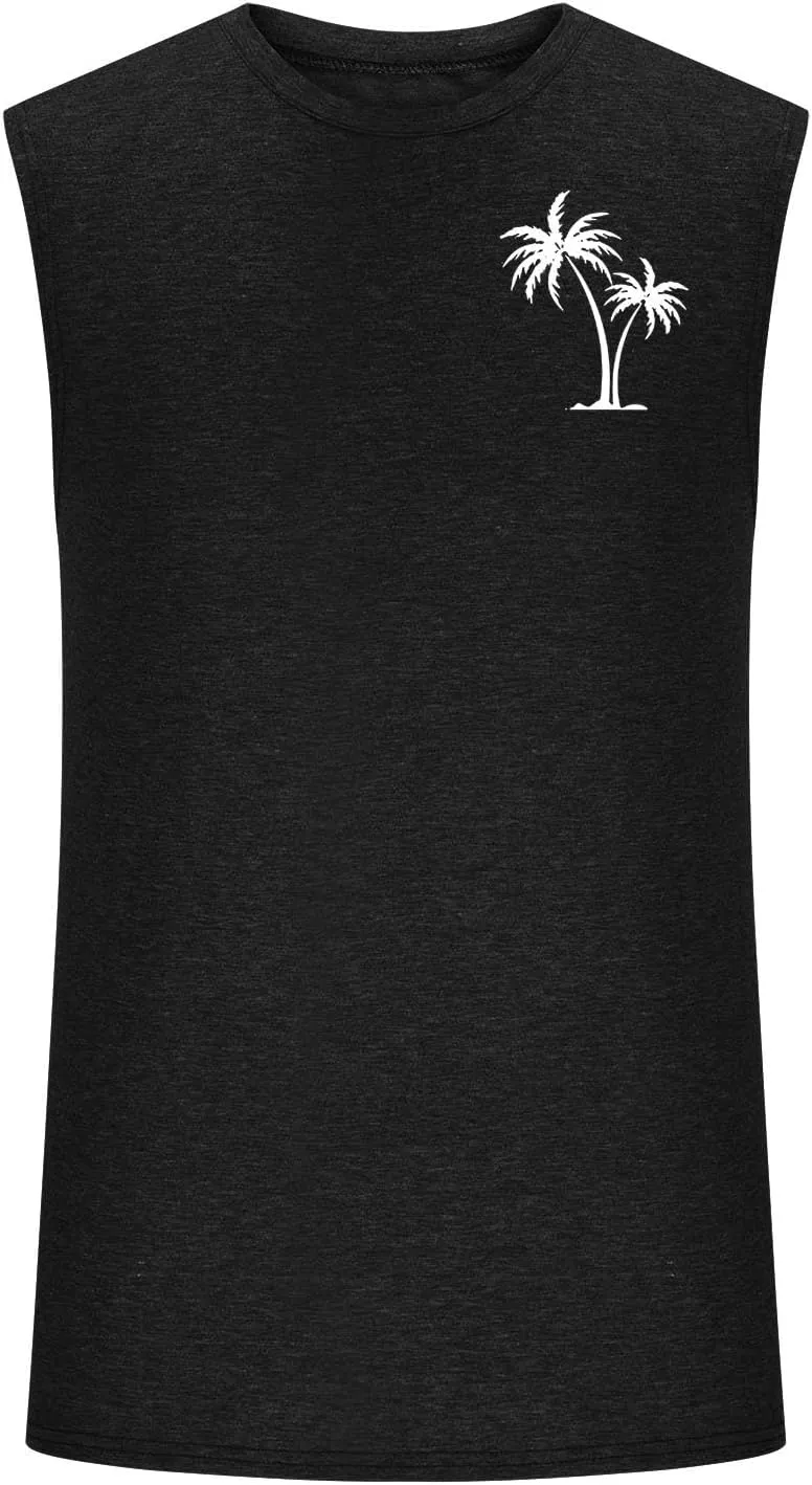 Men's Workout Swim Sleeveless Shirts Quick Dry Beach Pool Running Athletic Exercise Muscle Tank Tops Big and Tall