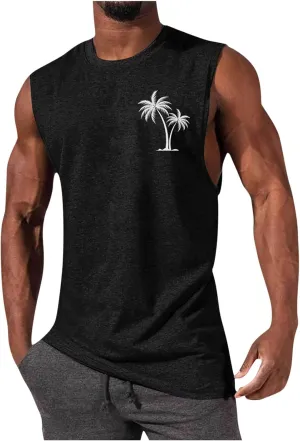 Men's Workout Swim Sleeveless Shirts Quick Dry Beach Pool Running Athletic Exercise Muscle Tank Tops Big and Tall