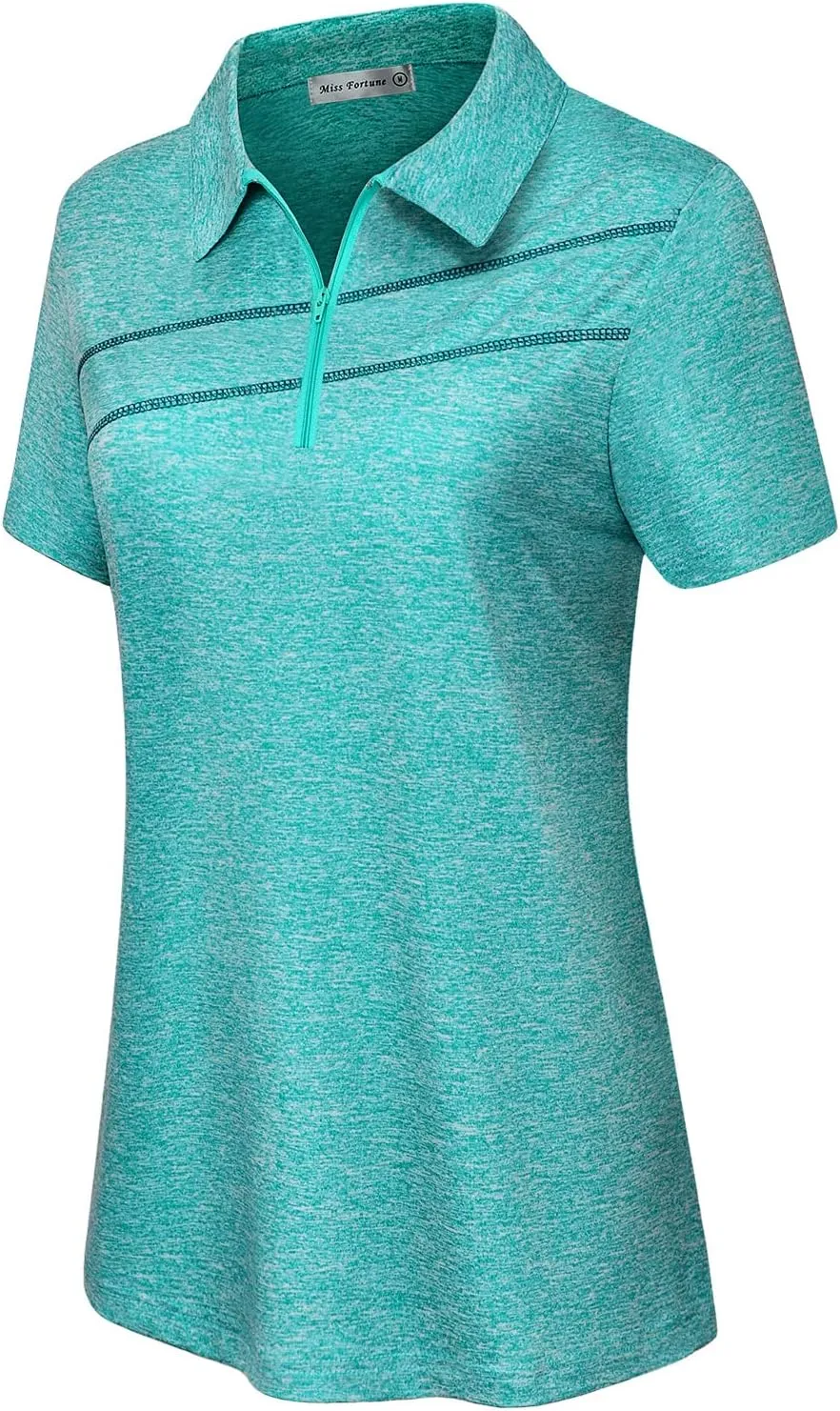 MISS FORTUNE Womens Golf Polo Shirts Quick Dry Athletic Workout Ruuning Yoga Tops