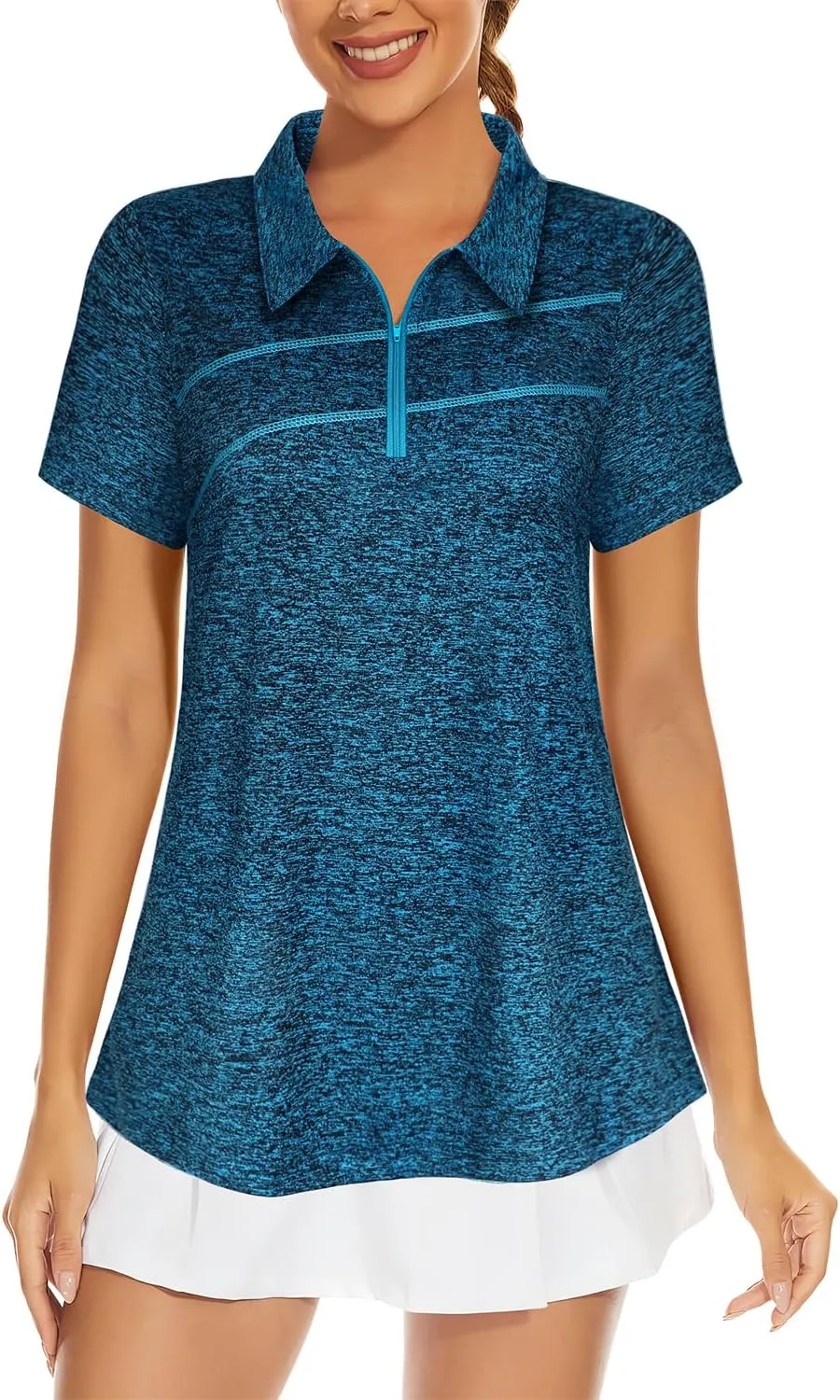 MISS FORTUNE Womens Golf Polo Shirts Quick Dry Athletic Workout Ruuning Yoga Tops