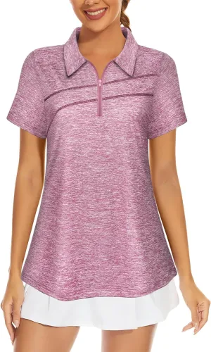 MISS FORTUNE Womens Golf Polo Shirts Quick Dry Athletic Workout Ruuning Yoga Tops