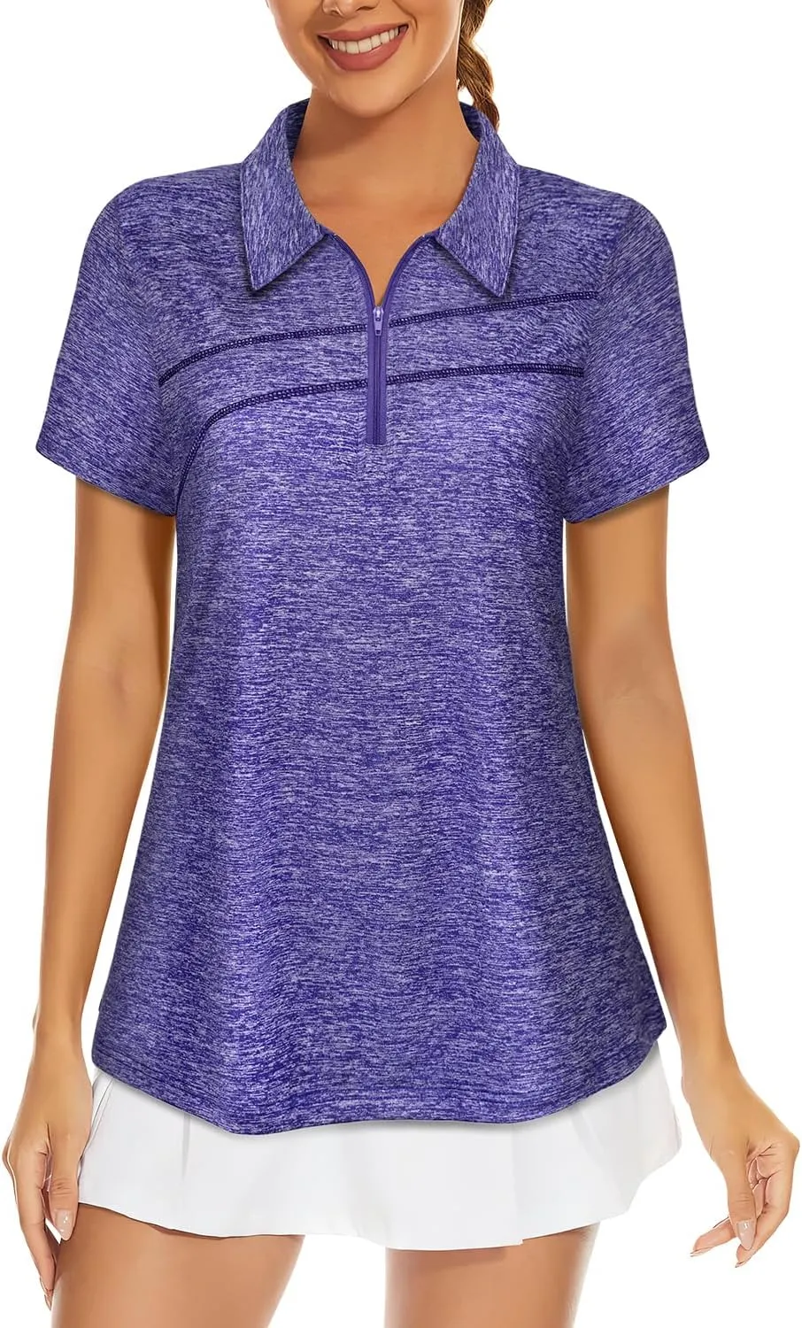 MISS FORTUNE Womens Golf Polo Shirts Quick Dry Athletic Workout Ruuning Yoga Tops