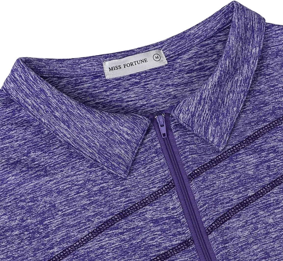 MISS FORTUNE Womens Golf Polo Shirts Quick Dry Athletic Workout Ruuning Yoga Tops