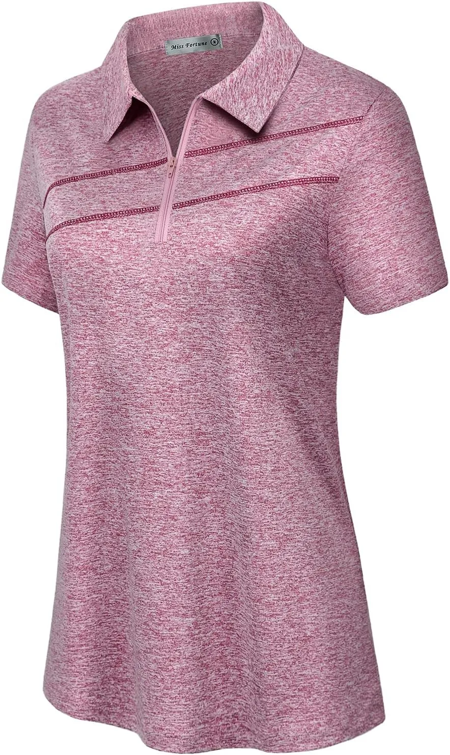 MISS FORTUNE Womens Golf Polo Shirts Quick Dry Athletic Workout Ruuning Yoga Tops
