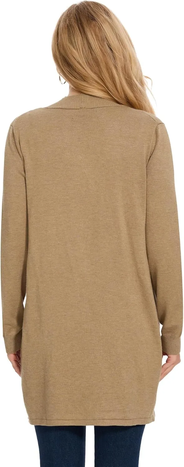 Moss Rose Women's Classic Sweaters Cardigan Long Sleeve Knit Coat Outwear with Pocket Available in Plus Size