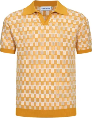 OXKNIT Men's Vintage Polo Shirts Lightweight Retro 70s Knit Golf Shirts, Short-Sleeve, Soft, Comfortable