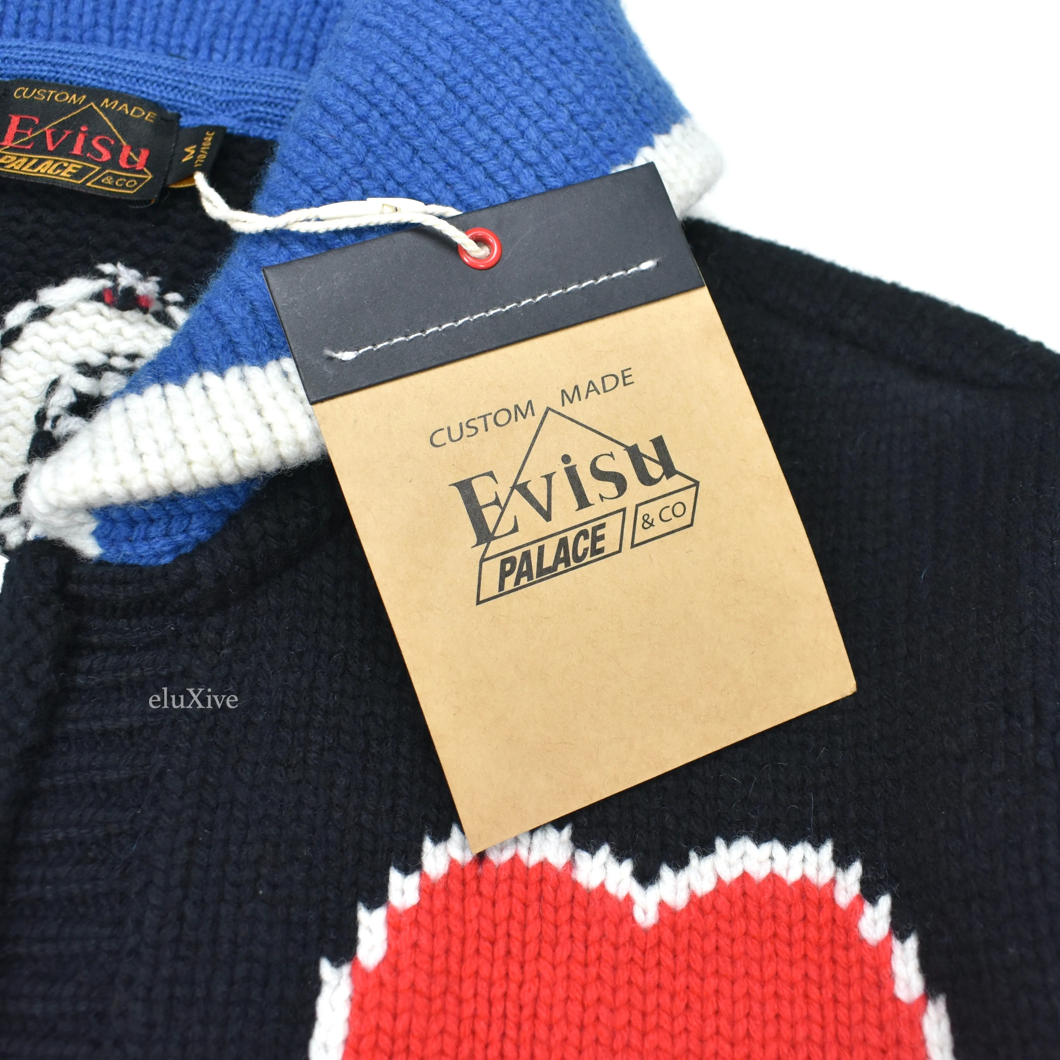 Palace x Evisu - Intarsia Knit Logo Cowichan Sweater