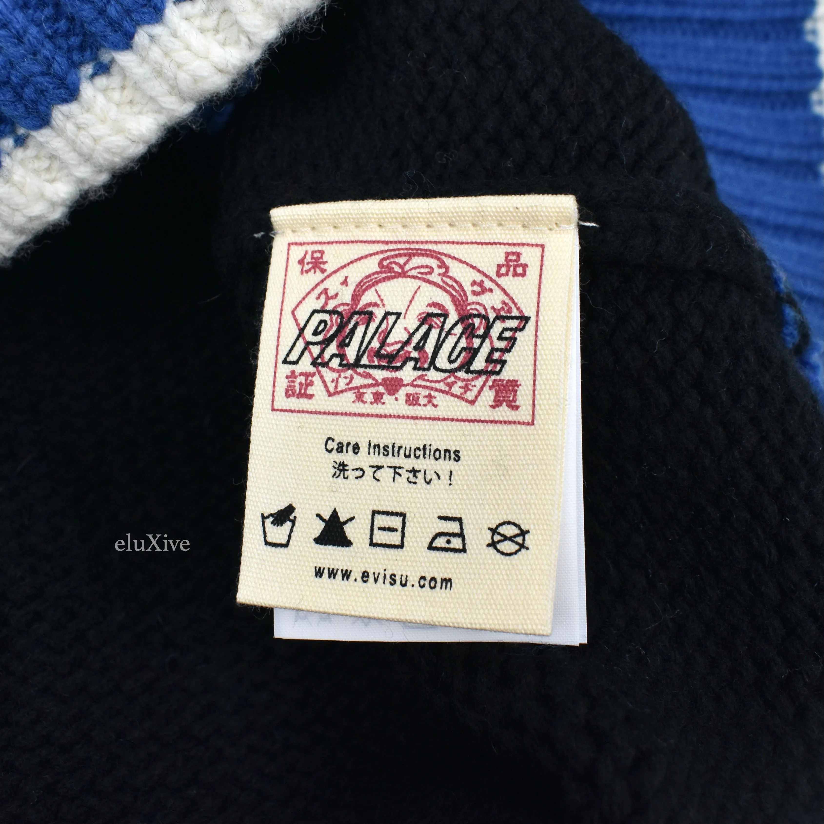 Palace x Evisu - Intarsia Knit Logo Cowichan Sweater