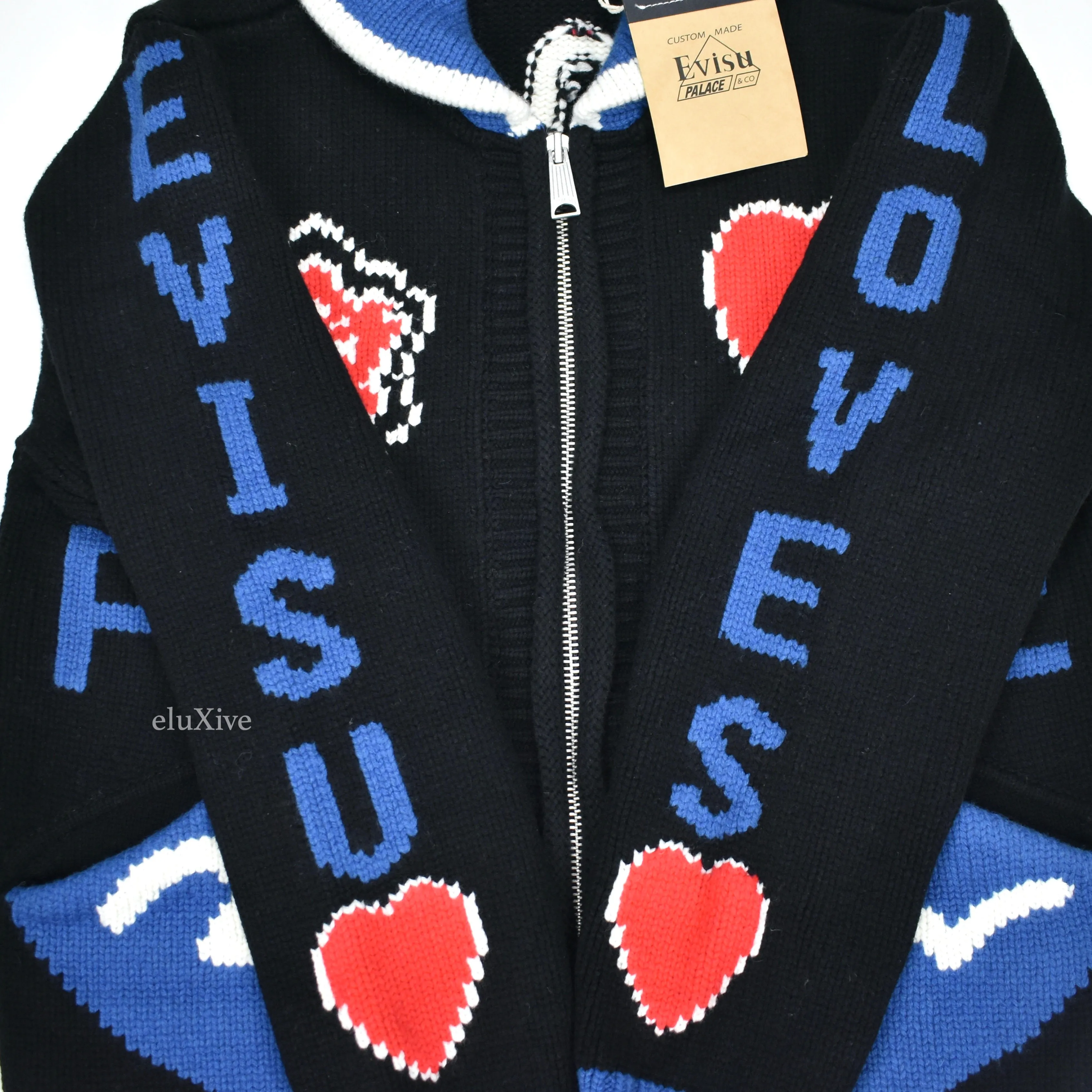 Palace x Evisu - Intarsia Knit Logo Cowichan Sweater
