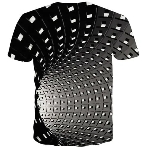 Psychedelic T shirts Men Dizziness Tshirts Novelty Black T-shirts Graphic Geometric Tshirt Anime Gothic T-shirts 3d Short Sleeve