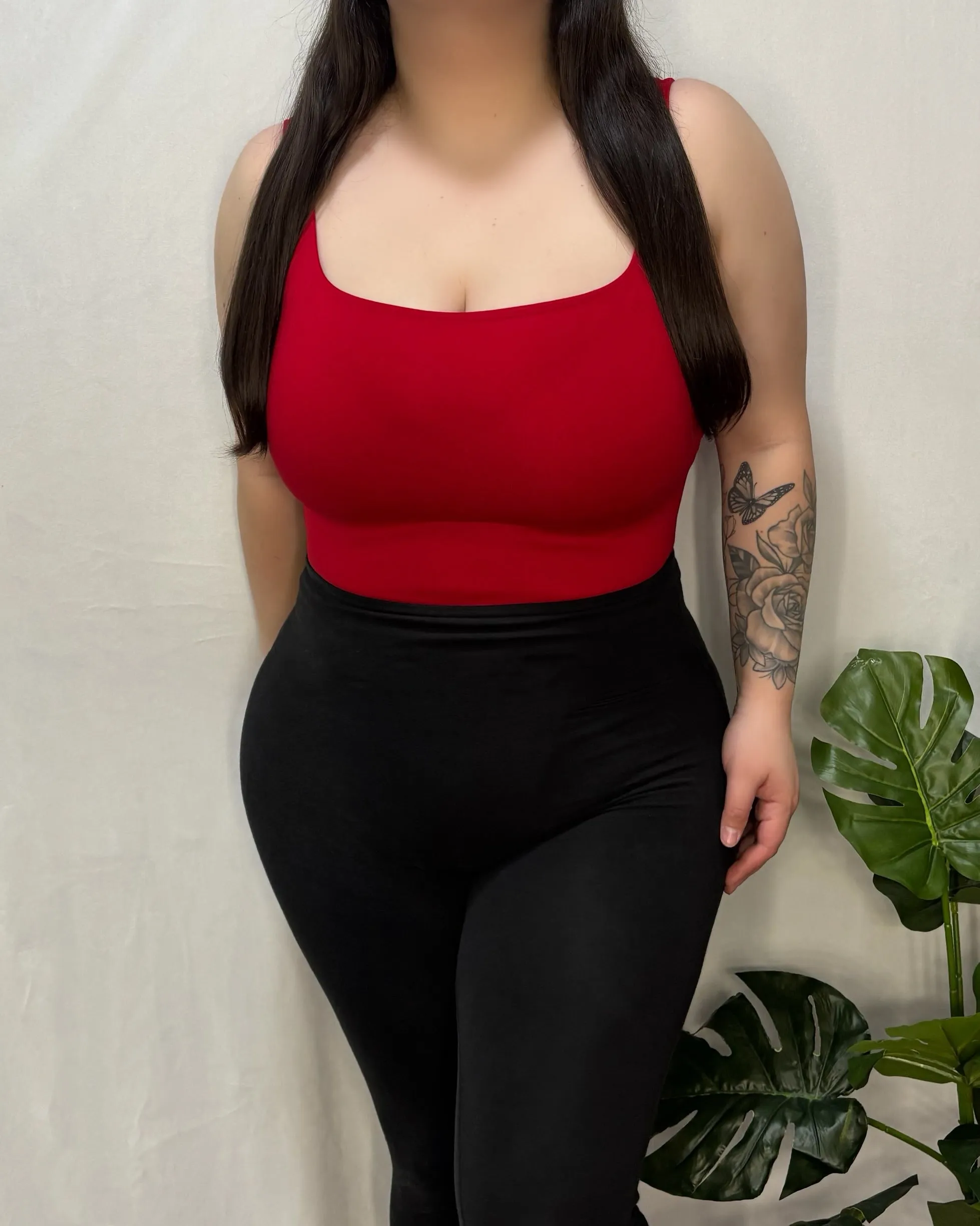 Rebecca Tank Bodysuit (Red)