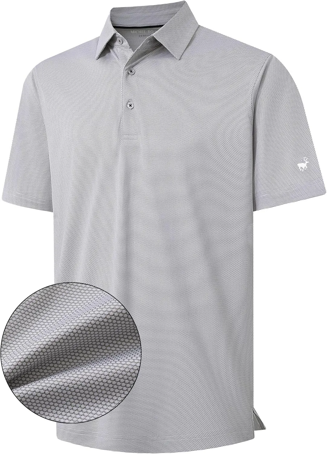 Rouen Mens Polo Shirts Short Sleeve Soft Lightweight Performance Dry Fit Jacquard Casual Collared Golf Polo Shirts for Men