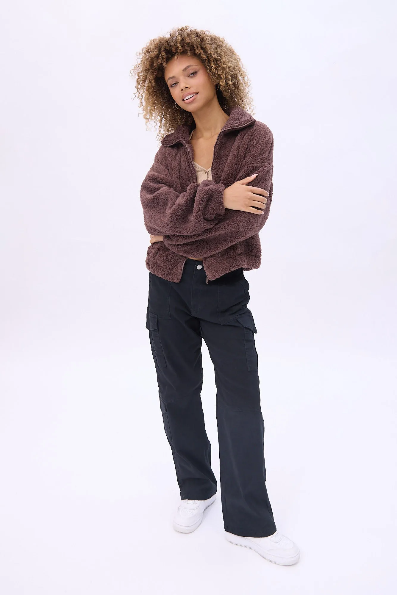 Sherpa Zip-Up Sweatshirt