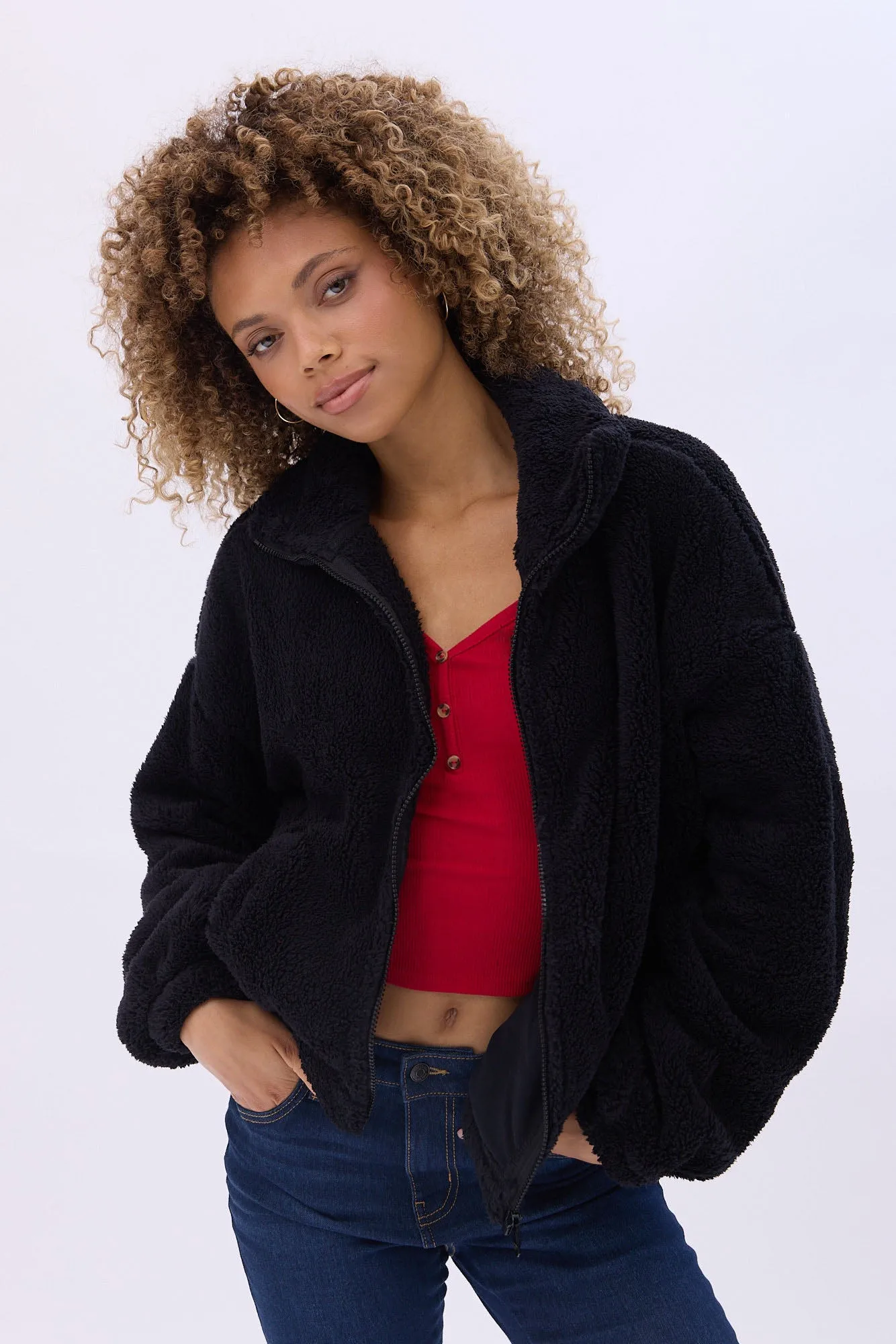 Sherpa Zip-Up Sweatshirt