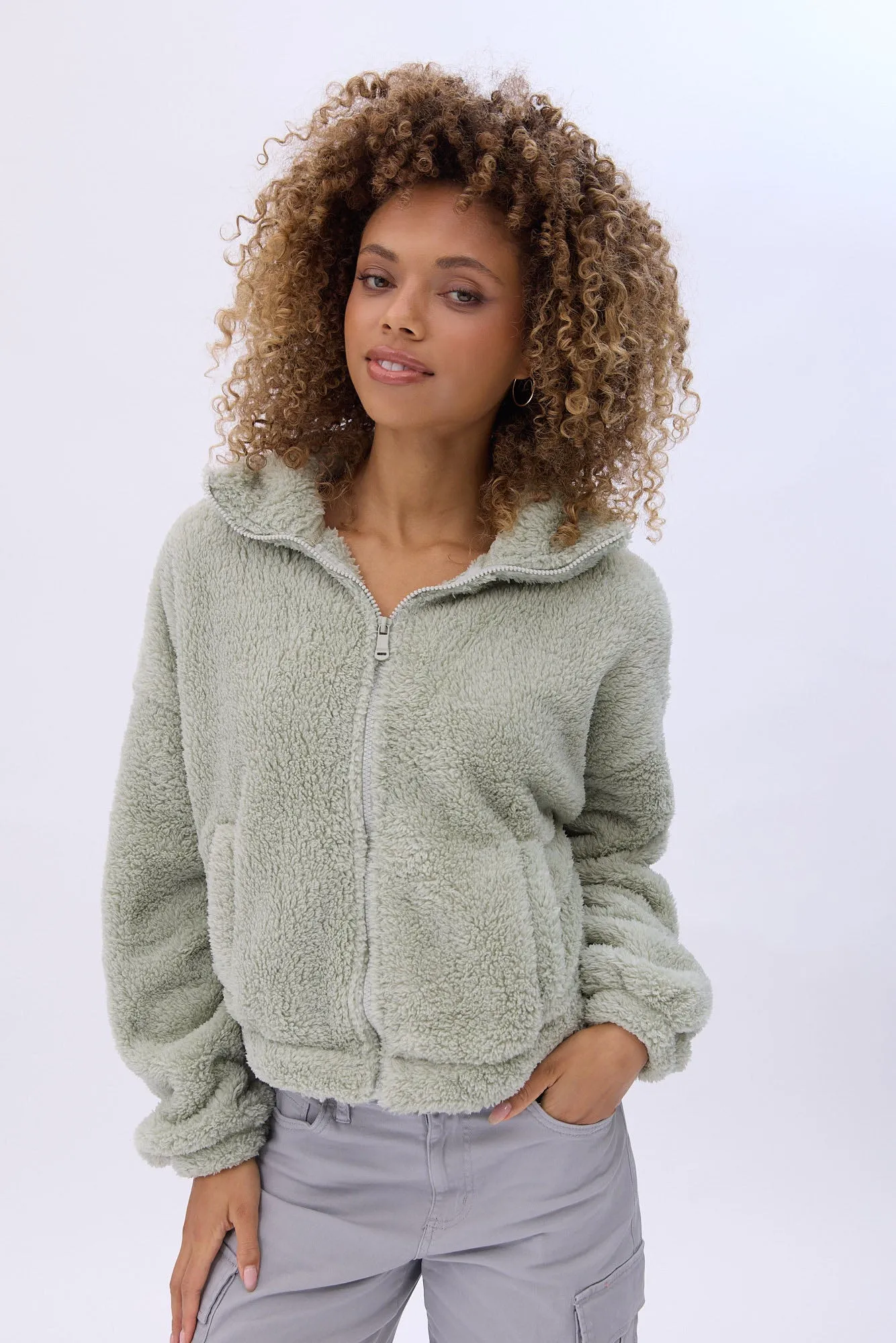 Sherpa Zip-Up Sweatshirt