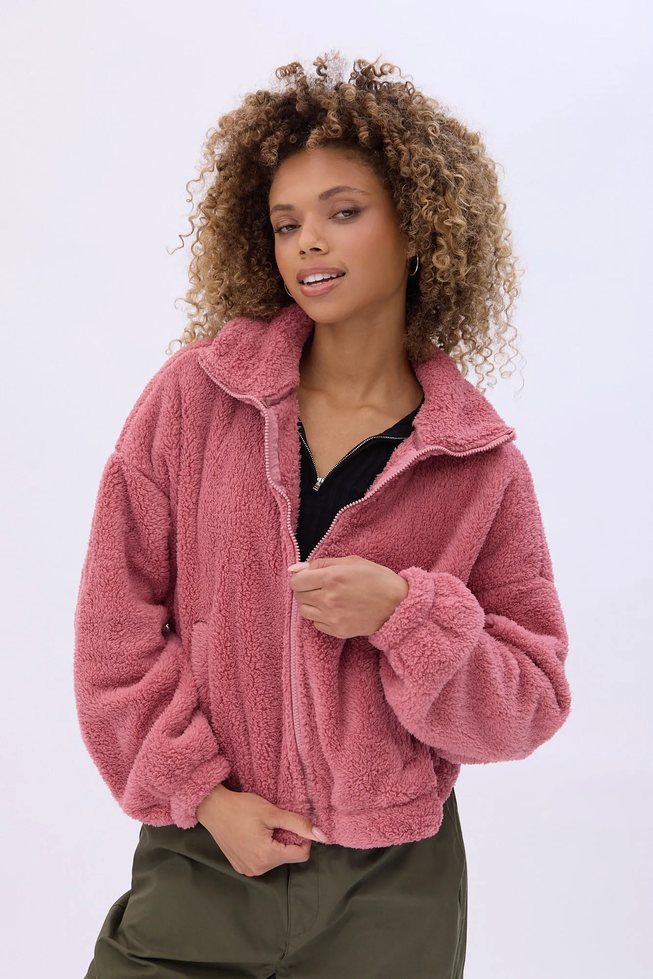 Sherpa Zip-Up Sweatshirt