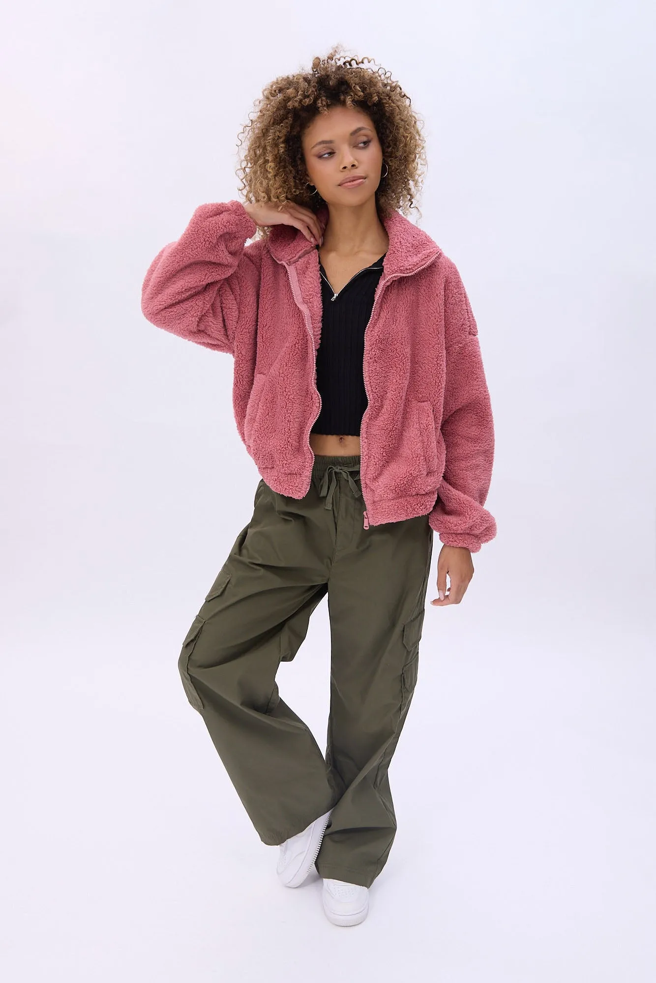 Sherpa Zip-Up Sweatshirt