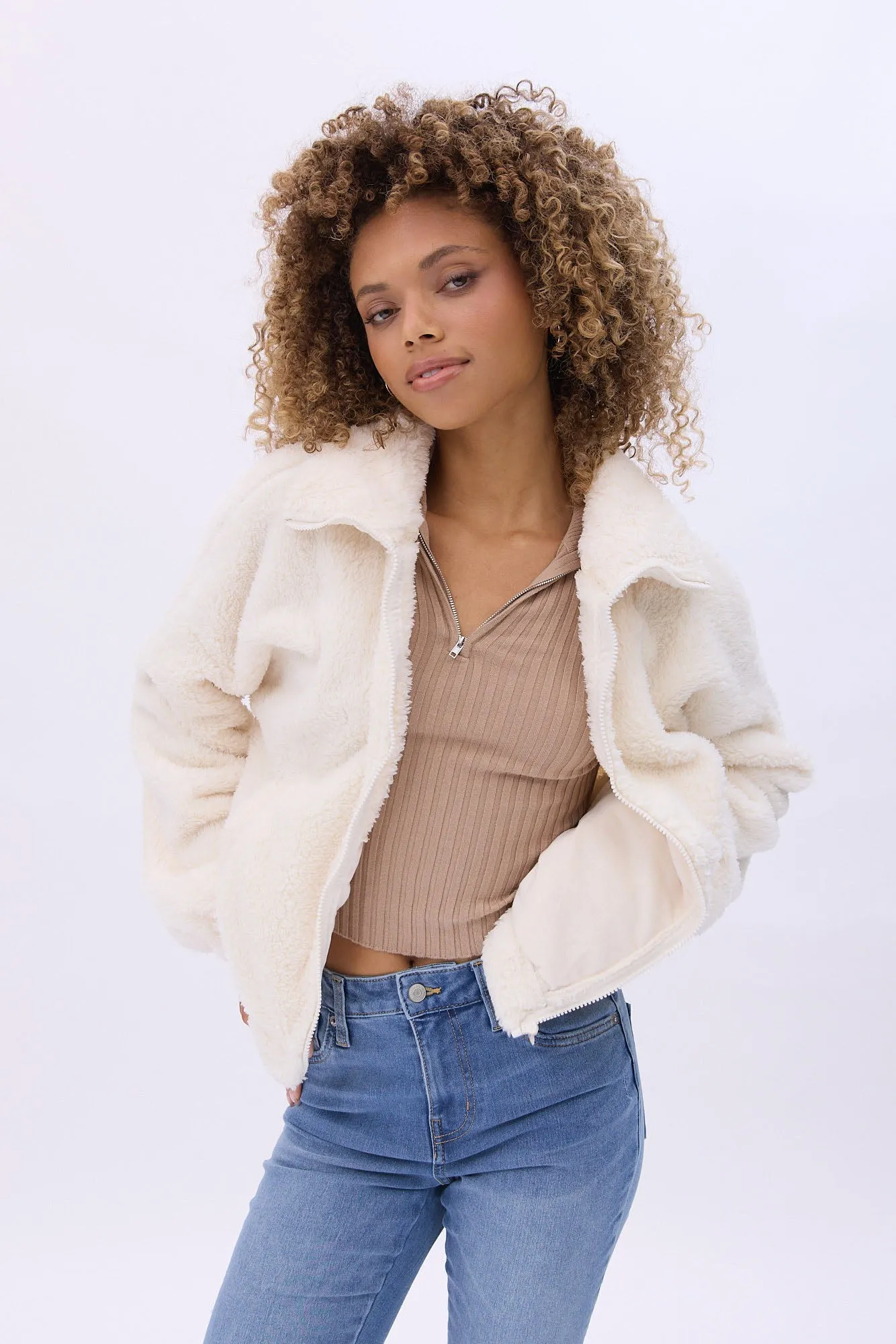 Sherpa Zip-Up Sweatshirt
