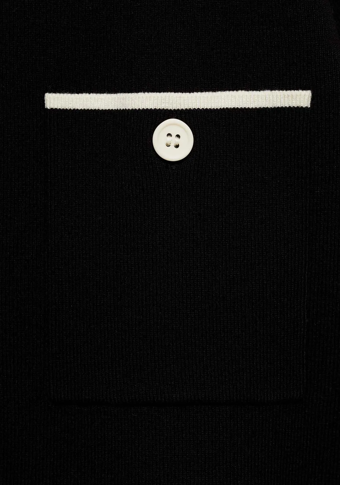 Short-sleeved cardigan with contrasting trims - Black