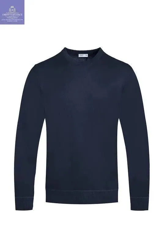 SOLID COLOR ROUND NECK SWEATER