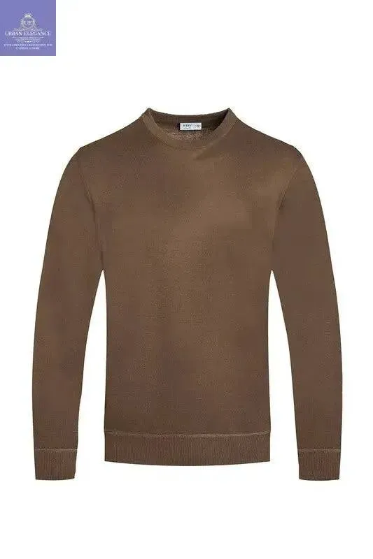 SOLID COLOR ROUND NECK SWEATER