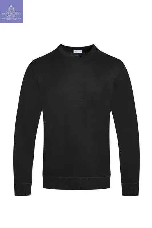 SOLID COLOR ROUND NECK SWEATER