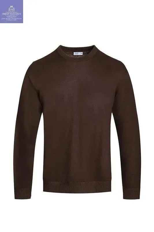 SOLID COLOR ROUND NECK SWEATER