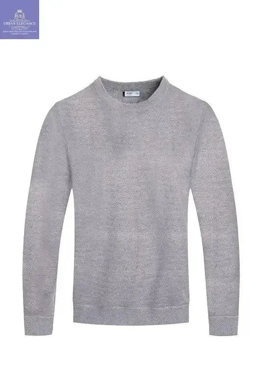 SOLID COLOR ROUND NECK SWEATER