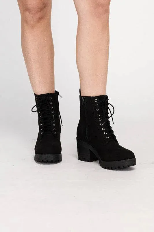 Stylish Winter Combat Boots with Fuzzy Lining