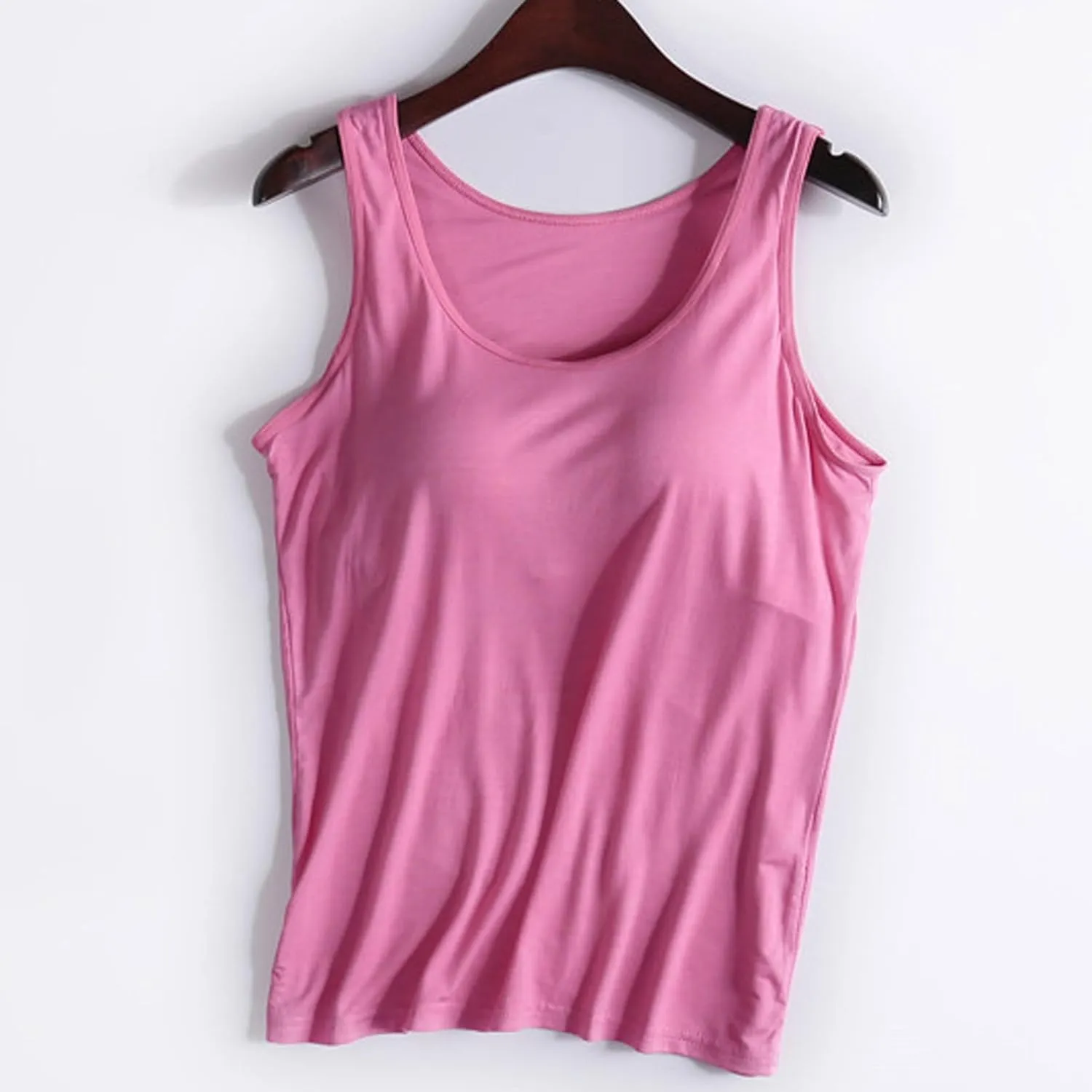 Summer Pajamas for Women's with Built in Bras Modal Solid Basic Soft Camisole Sexy Lounge Tops Yoga Athletic Tops