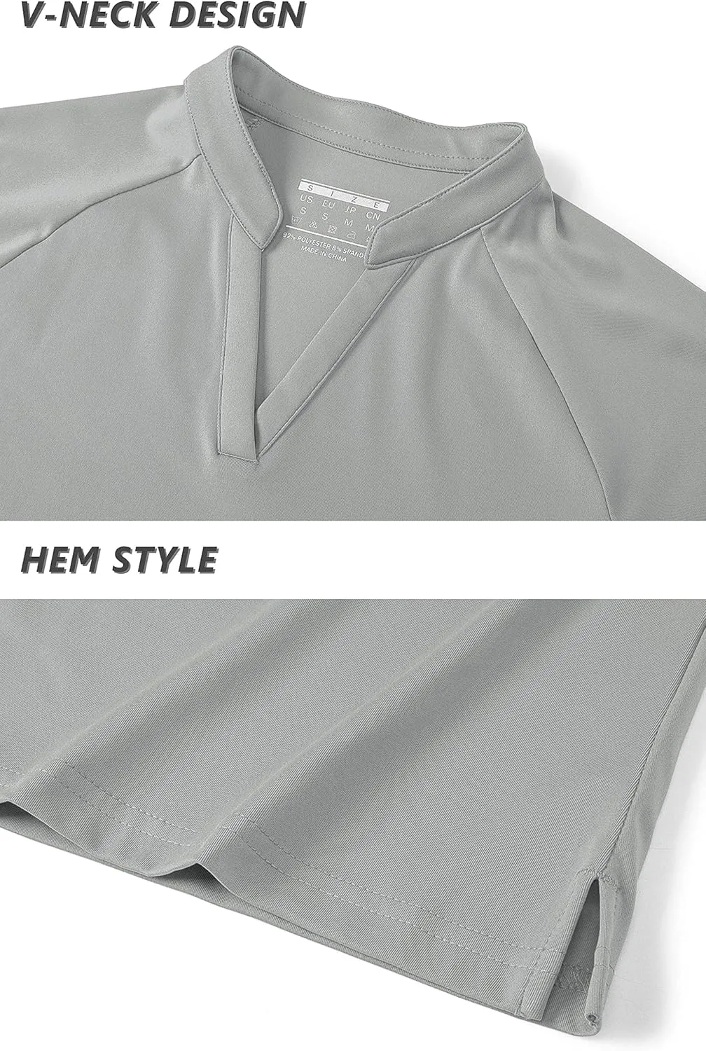TACVASEN V-Neck Shirts for Women Quick Dry UV Protection Sun Summer Golf Tops